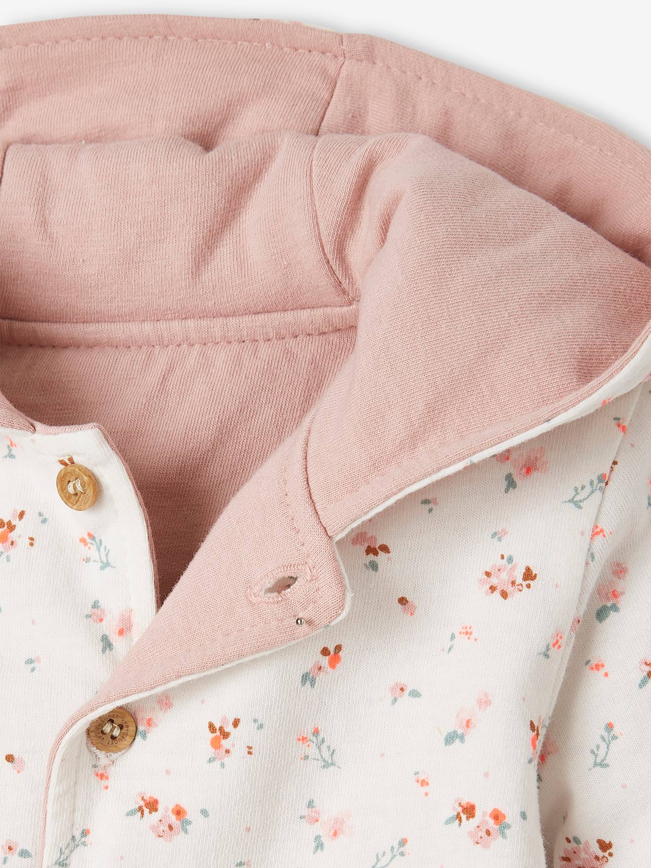 Vertbaudet Wendbare Baby Jacke mit Kapuze - wollweiß