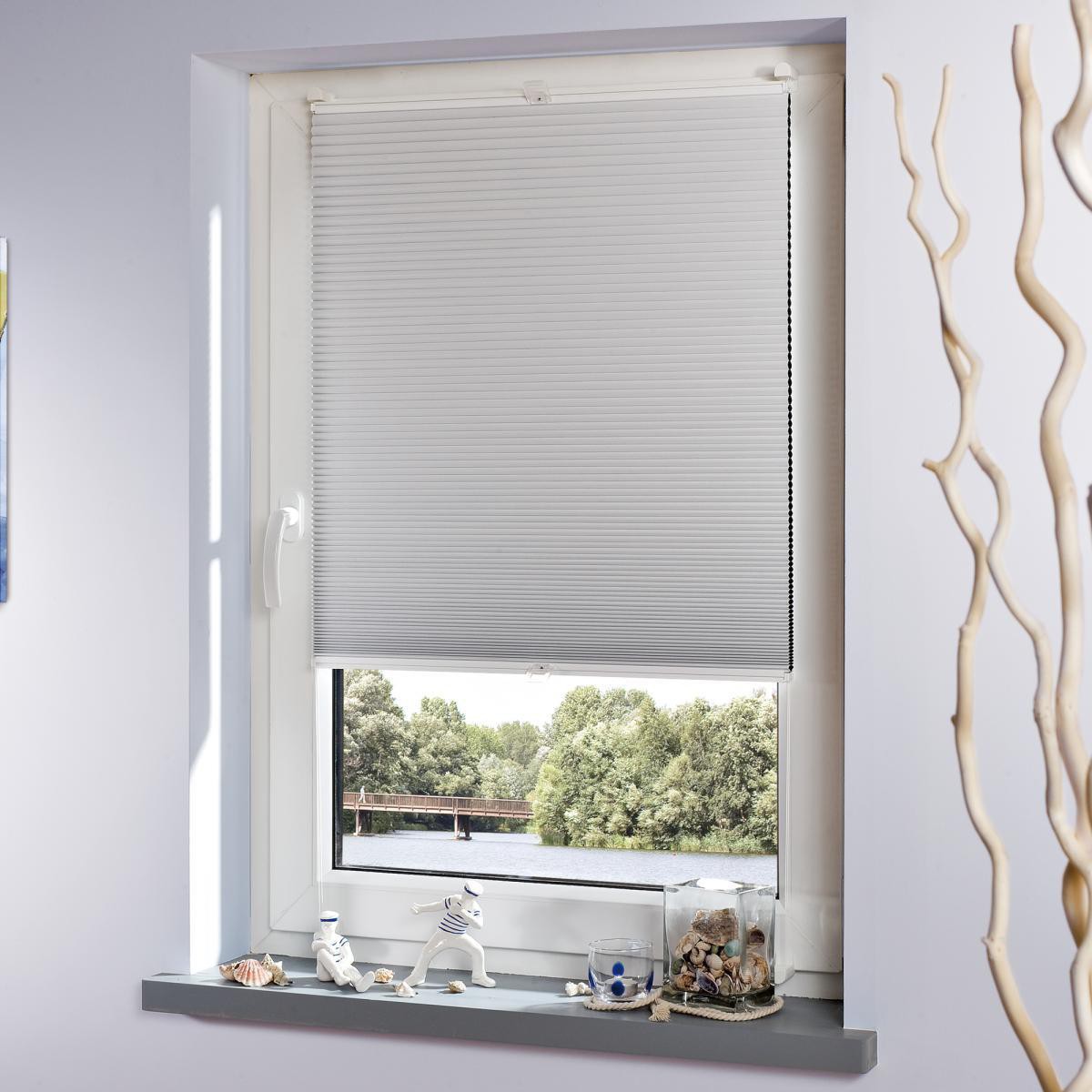 Bella Casa Klemmfix Thermo-Plissee verspannt, Verdunklung, 60 x 130 cm (Breite x Höhe), weiß