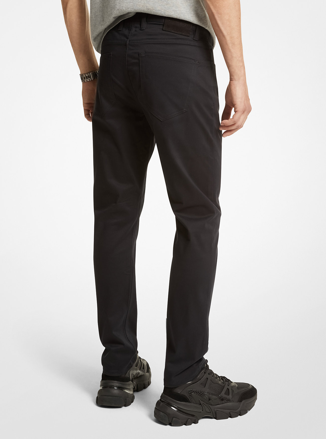 Brushed Stretch Denim Jeans - BLACK
