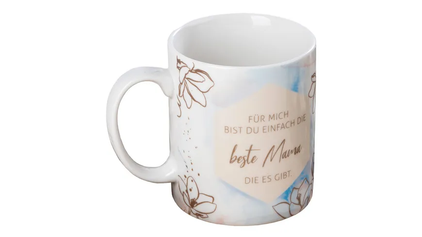 p os Kaffeebecher Beste Mama weiß/blau