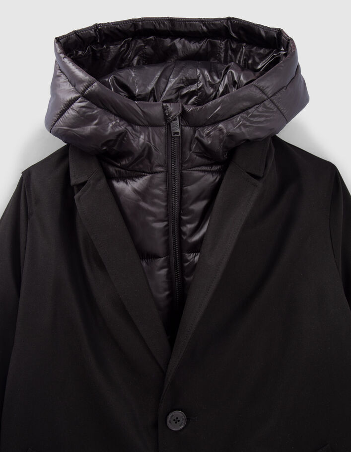 Manteau noir parmenture doudoune garçon