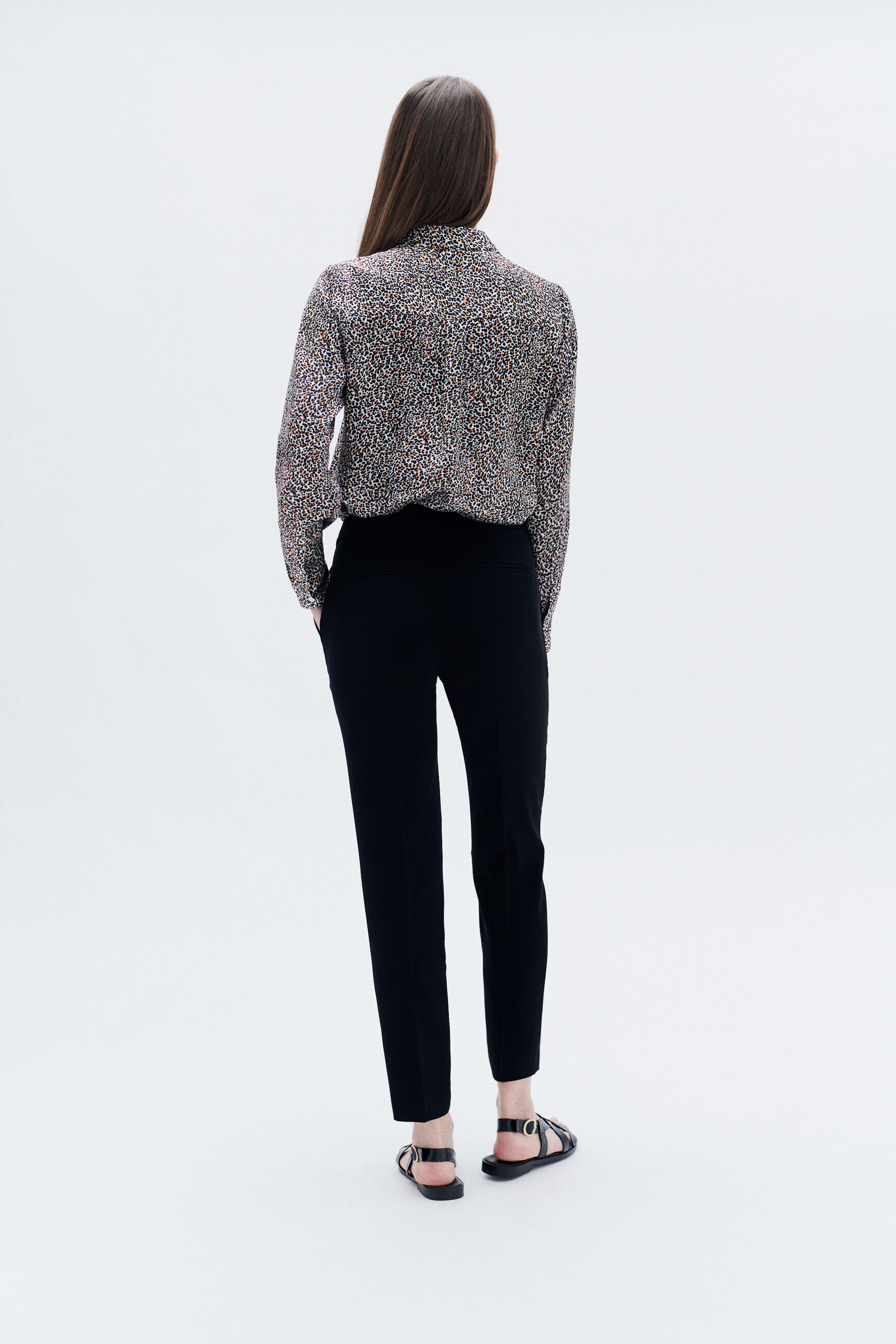 Pantalon pgautier noir femme