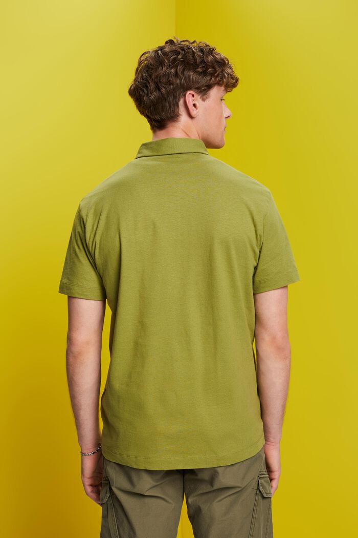 Jersey Poloshirt, Baumwolle-Leinen-Mix