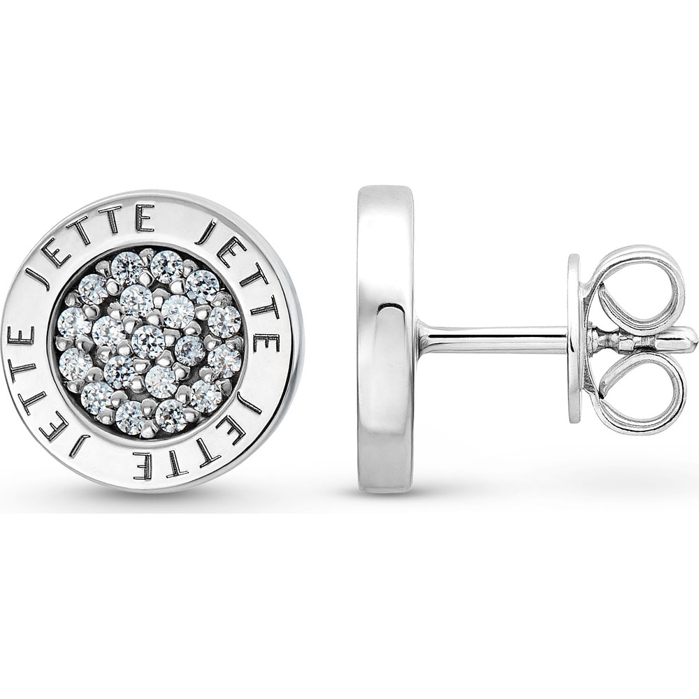 Jette Boucles d'oreilles à fermoir à poussette 925 Argent rhodié Boucles d'oreilles