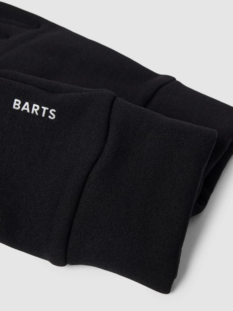 Handschuhe mit Label-Print in schwarz