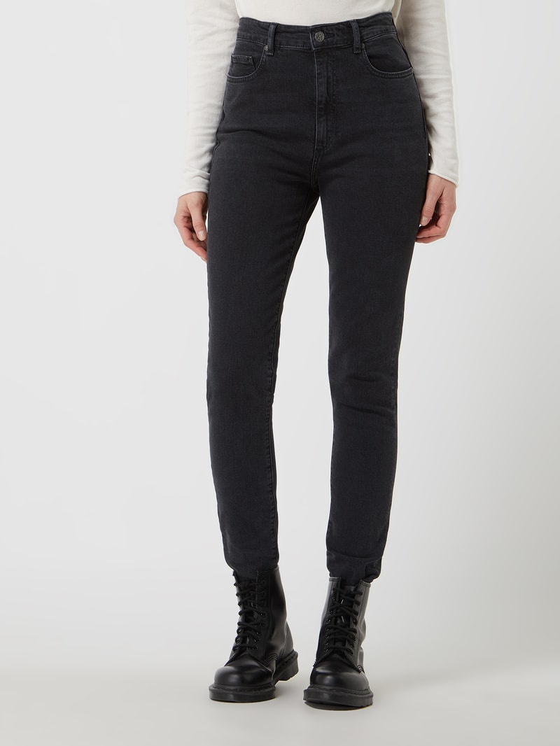 Skinny Fit High Waist Jeans mit Stretch-Anteil Modell 'Ingaa' in anthrazit