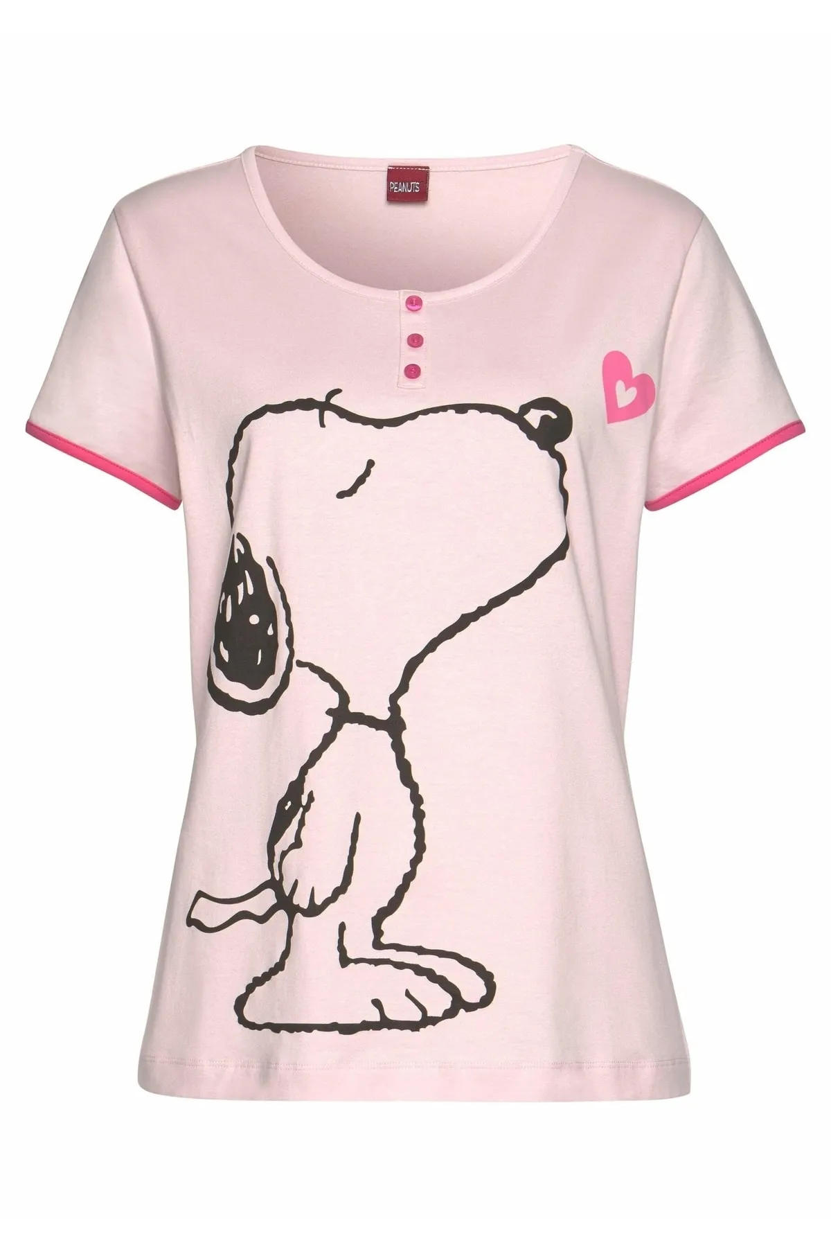 PEANUTS  Pyjama set - Rosa - Unifarben