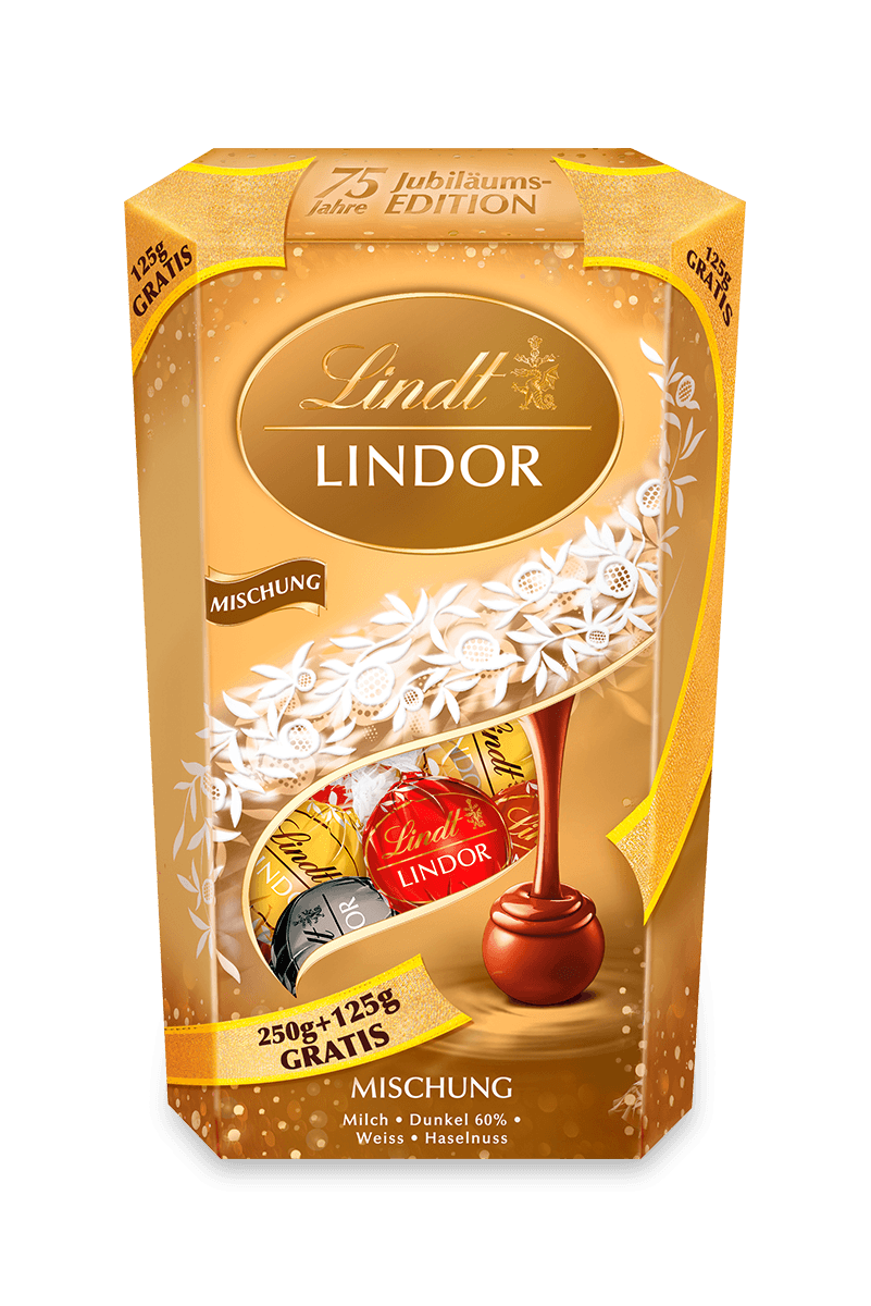 LINDOR Cornet Mischung 75 Jahre Jubiläum, 375g