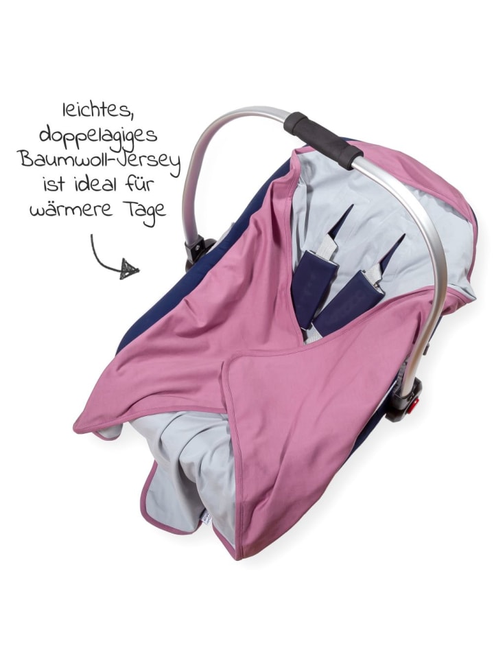 Makian Einschlagdecke leichte Jerseydecke - für Babyschale in rosa,lila günstig kaufen onesize