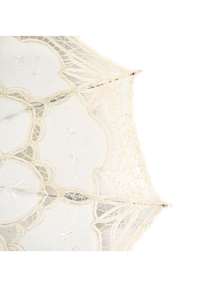 COFI 1453 Handgemachte Brautschirme Spitze Hochzeitfeier robustem Holzgriff in Creme günstig kaufen onesize