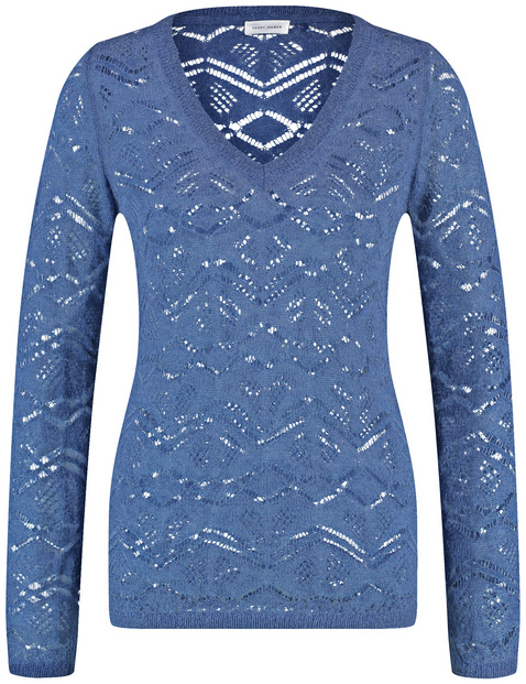 Leichter Pullover in Ajourstrick