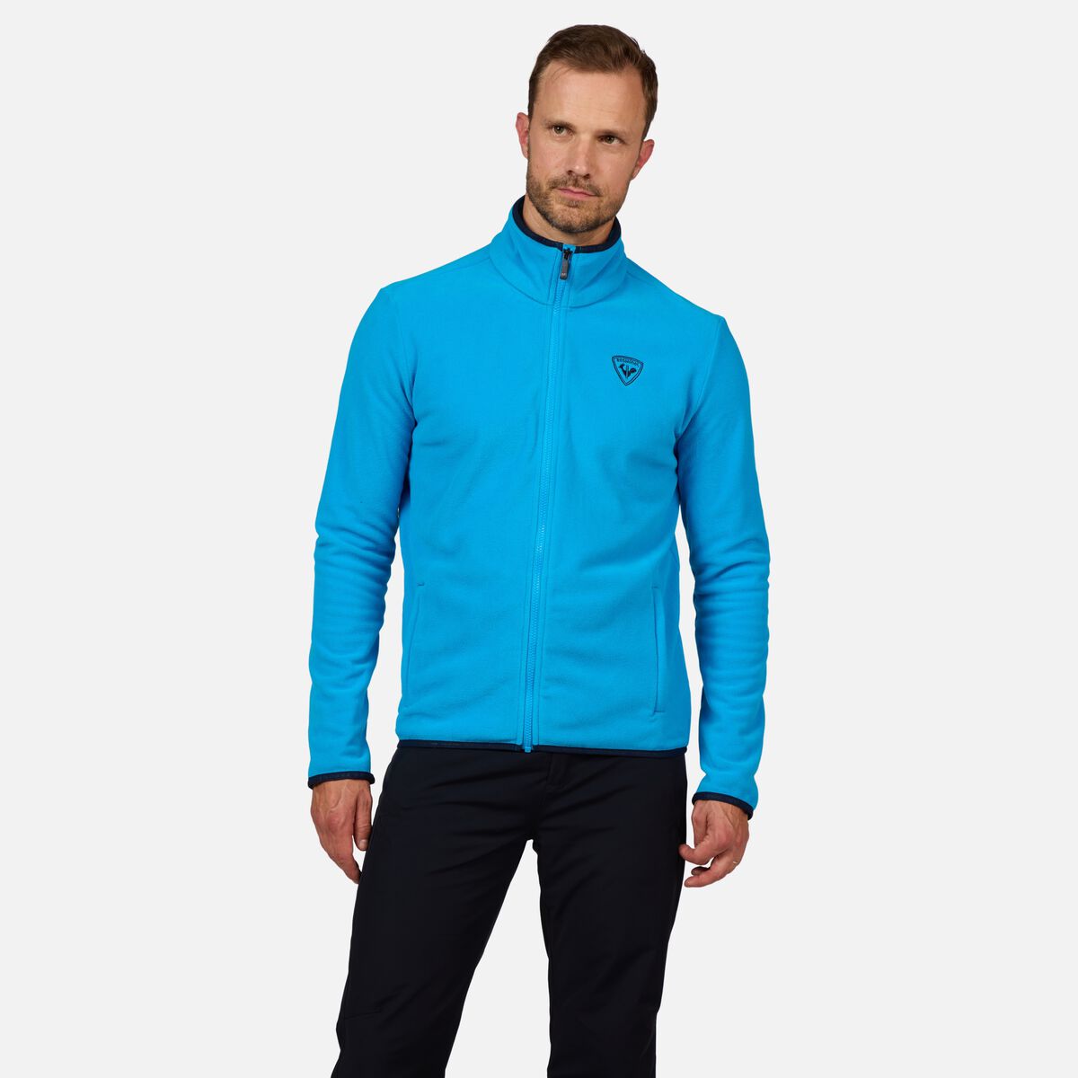Herrenfleecejacke mit durchgehendem Reißverschluss Strawpile