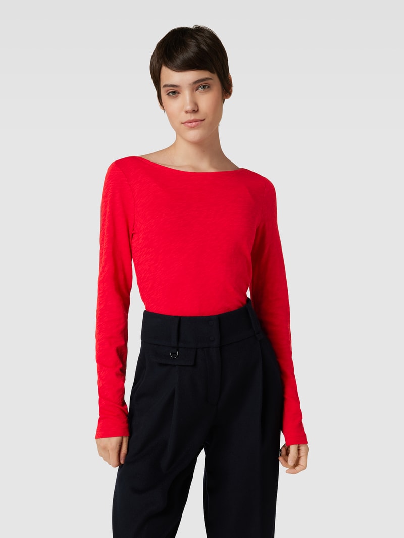 Longsleeve mit U-Boot-Ausschnitt in rot