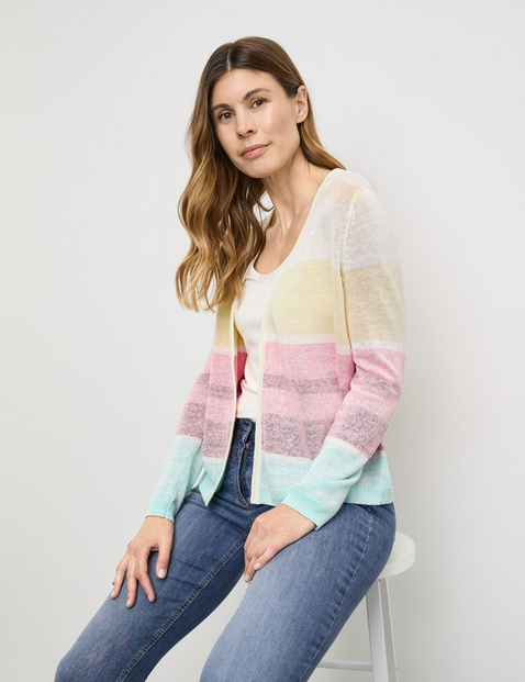Offener Cardigan mit Colourblocking
