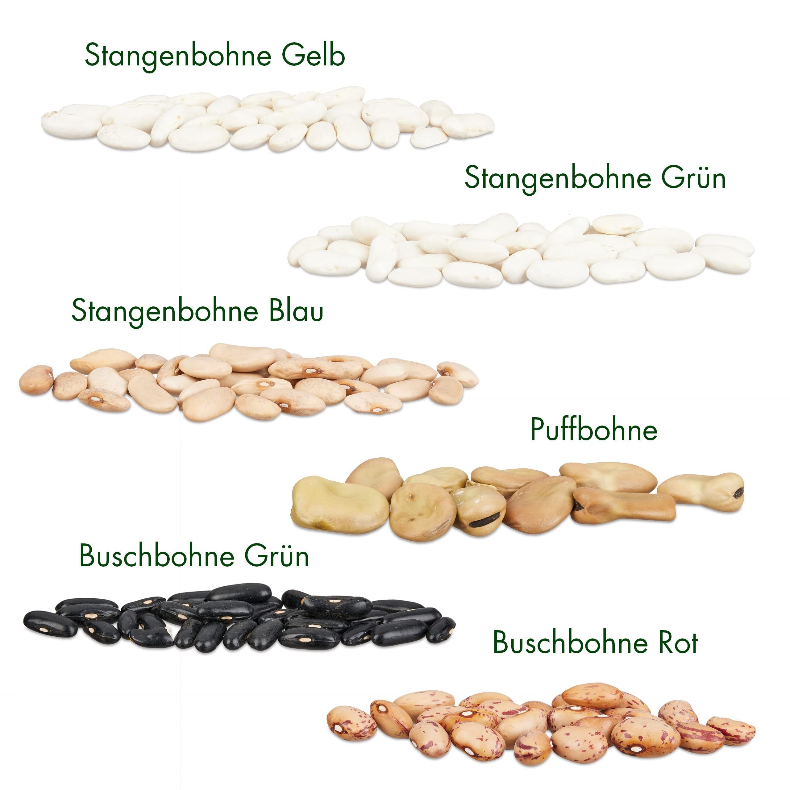 OwnGrown Anzucht- und Kräutererde 6 Köstliche Bohnen Sorten für Garten & Balkon – Saatgut Gemüse, (6-St., 6 er Set), Bio