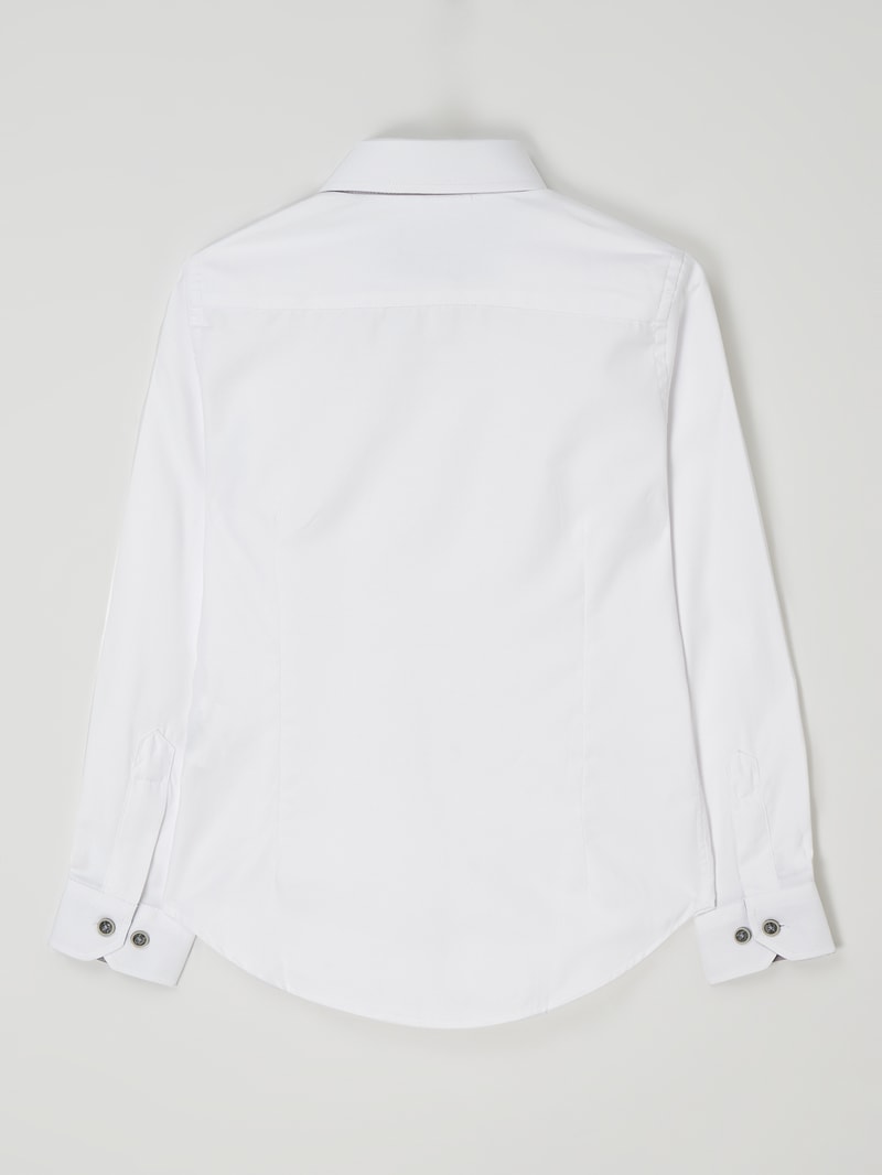 Slim Fit Hemd aus Baumwollmischung in weiß