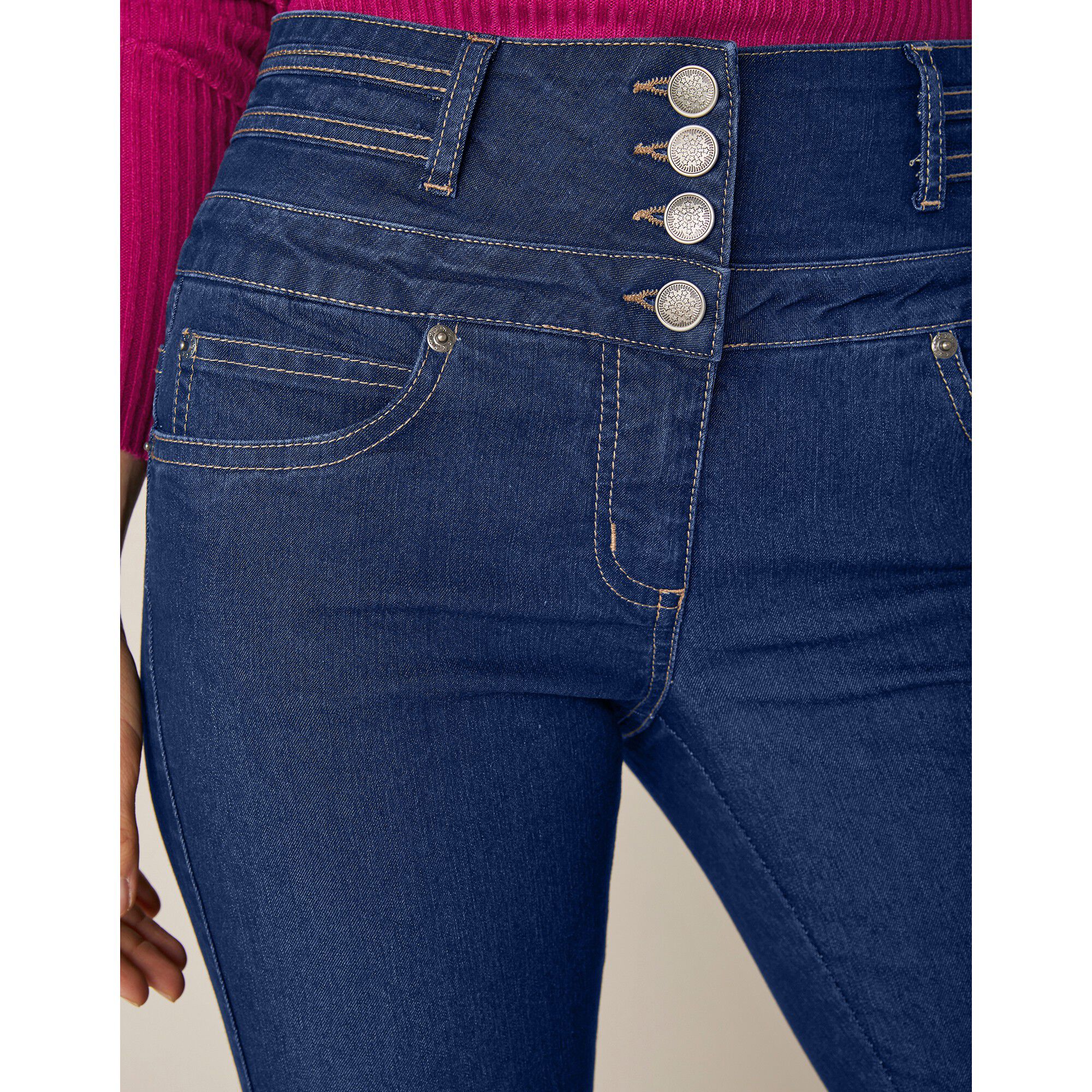 Jean coupe boocut taille haute