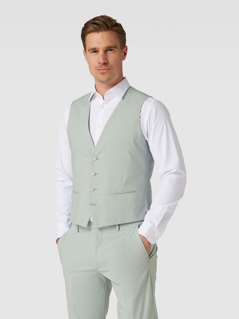 Slim Fit Anzugweste mit Leistentaschen Modell 'Emil' in türkis