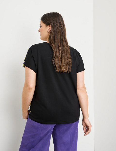 Blusenshirt mit Material-Mix