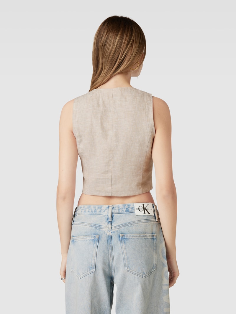 Weste mit Knopfleiste in beige