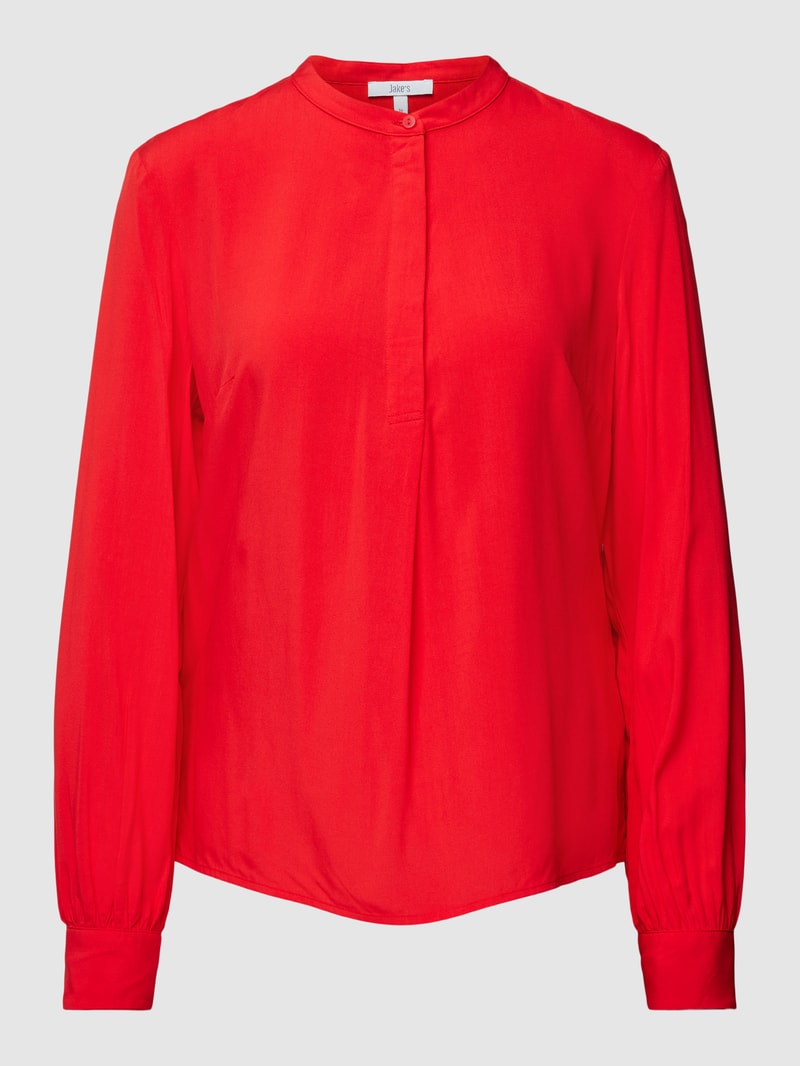 Bluse aus Viskose mit Maokragen in rot