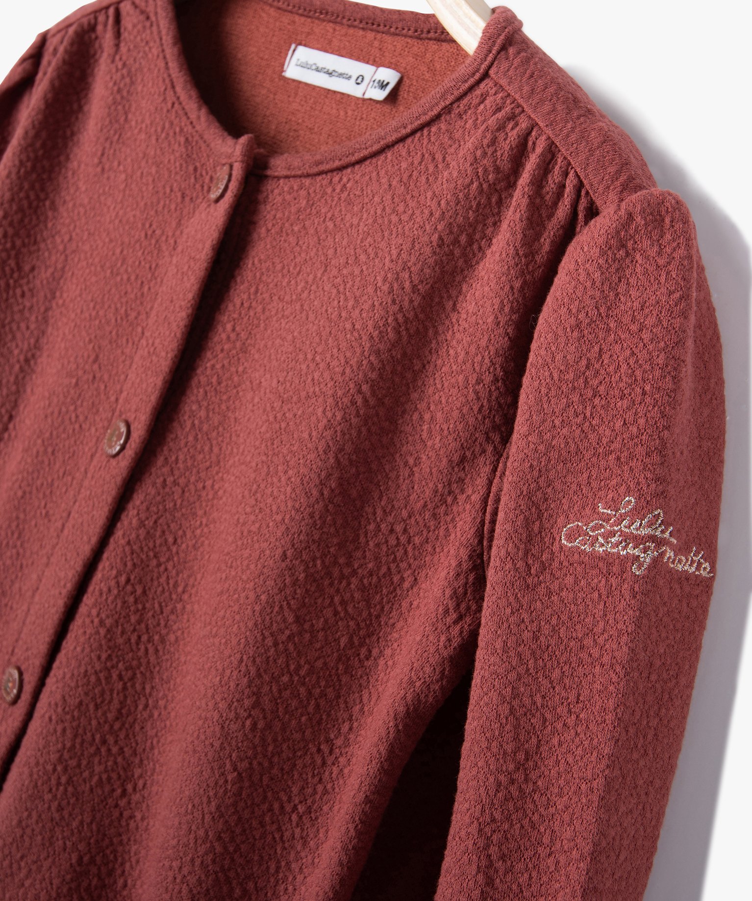 Sweat bébé fille pressionné en maille fantaisie marron | GEMO