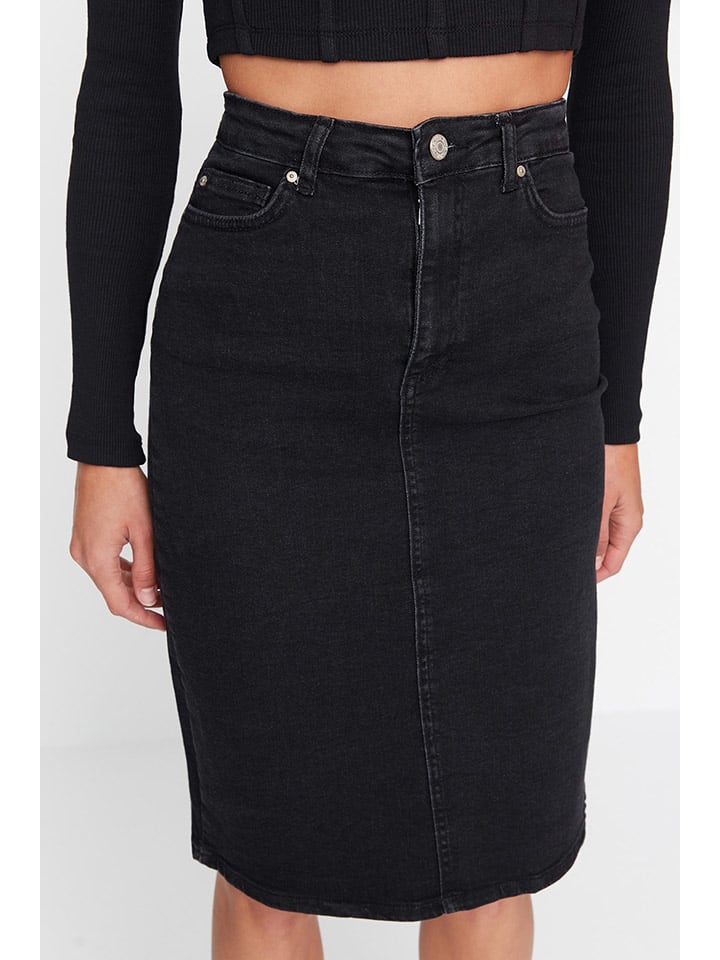 trendyol Jeansrock in Schwarz günstig kaufen