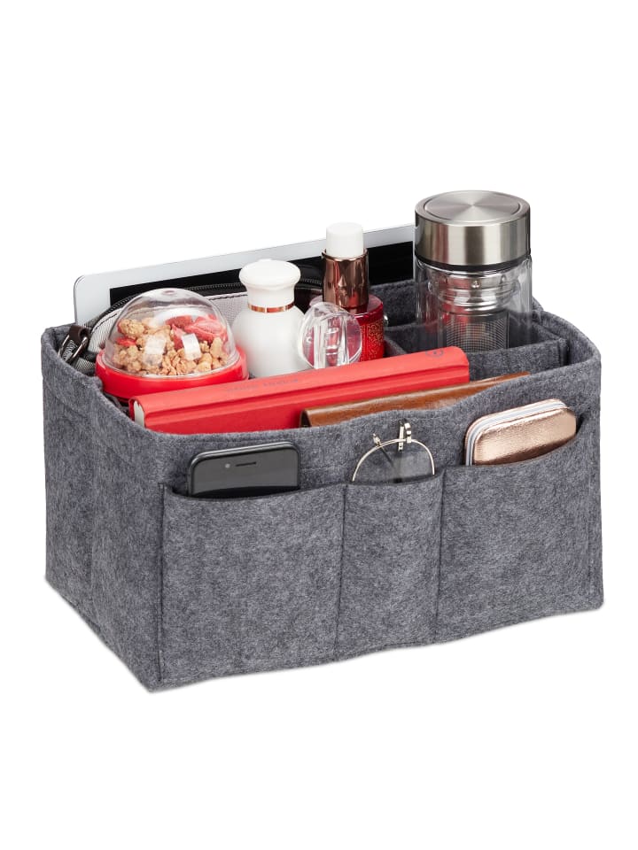 relaxdays Taschenorganizer in Dunkelgrau - (B)29 x (H)17 x (T)19 cm günstig kaufen onesize