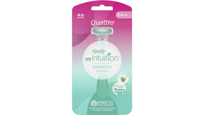 WILKINSON SWORD Quattro Smooth Sensitive Einwegrasierer 3+1