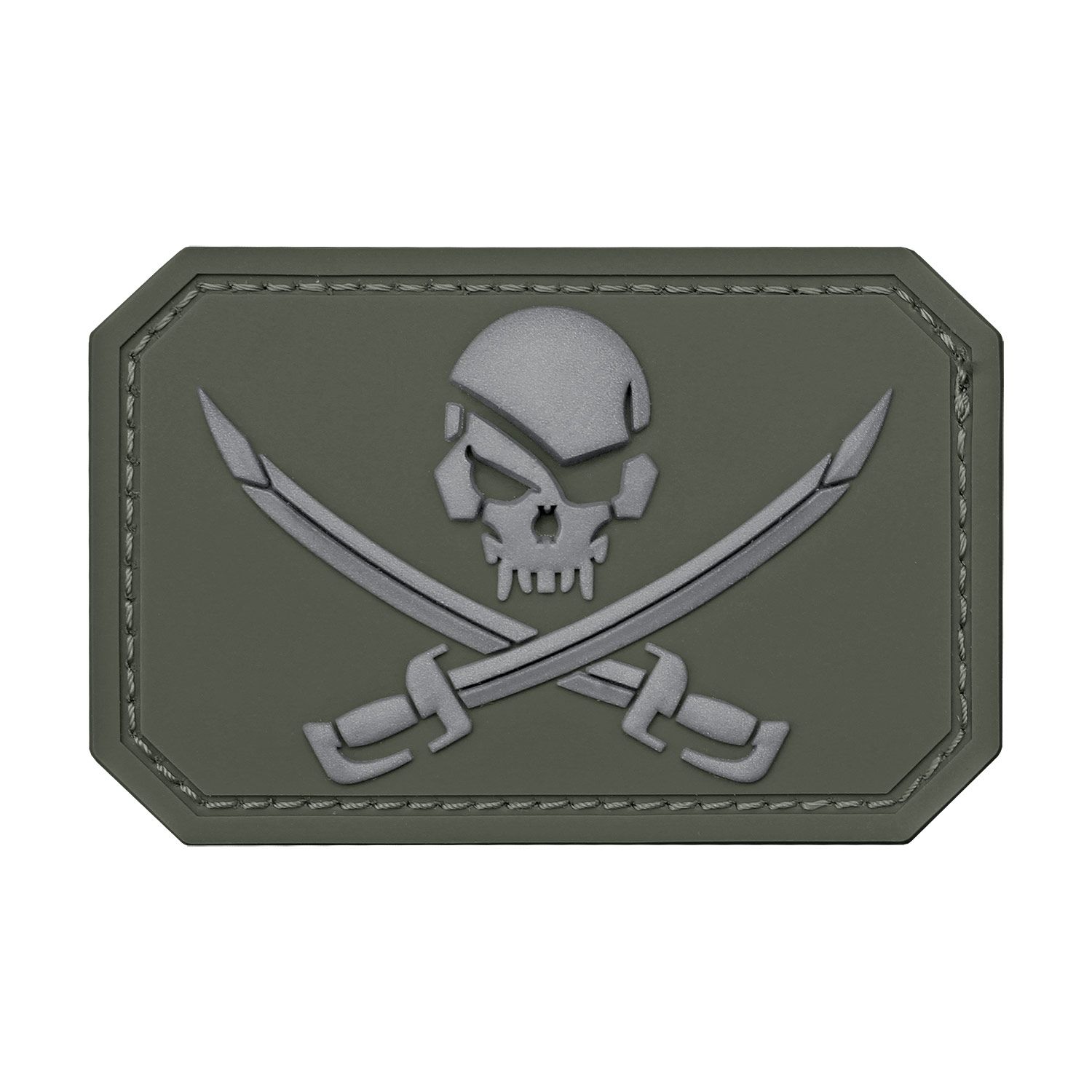 Patch 3D Skull with Swords PVC m. Klett