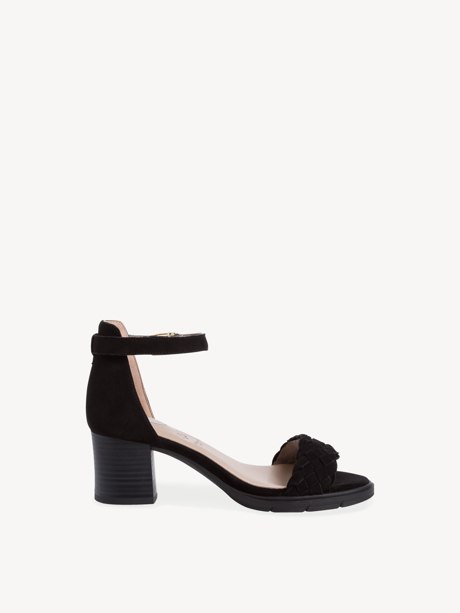 Sandale à talon en cuir - noir