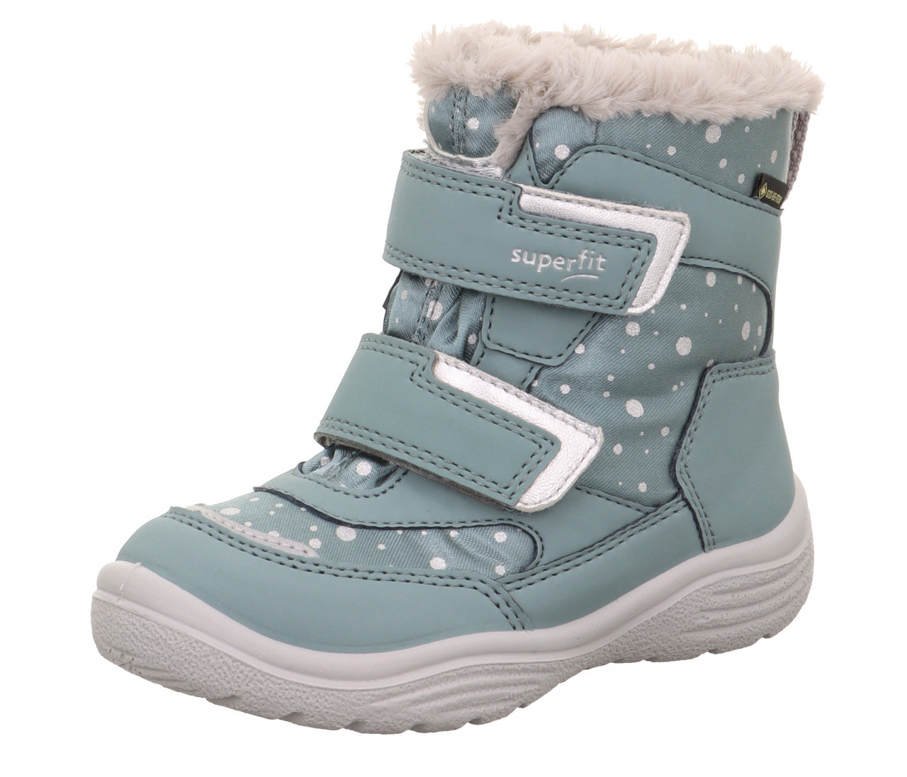 CRYSTAL - Hellgrün/Silber Boots mit Klettverschluss