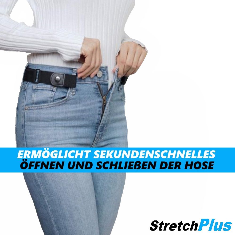 MAVURA Taillengürtel StretchPlus Super Elastischer Gürtel Ohne Schnalle Schnallenfreier Stretch Gürtel Damen Herren Dehnbar Unsichtbar