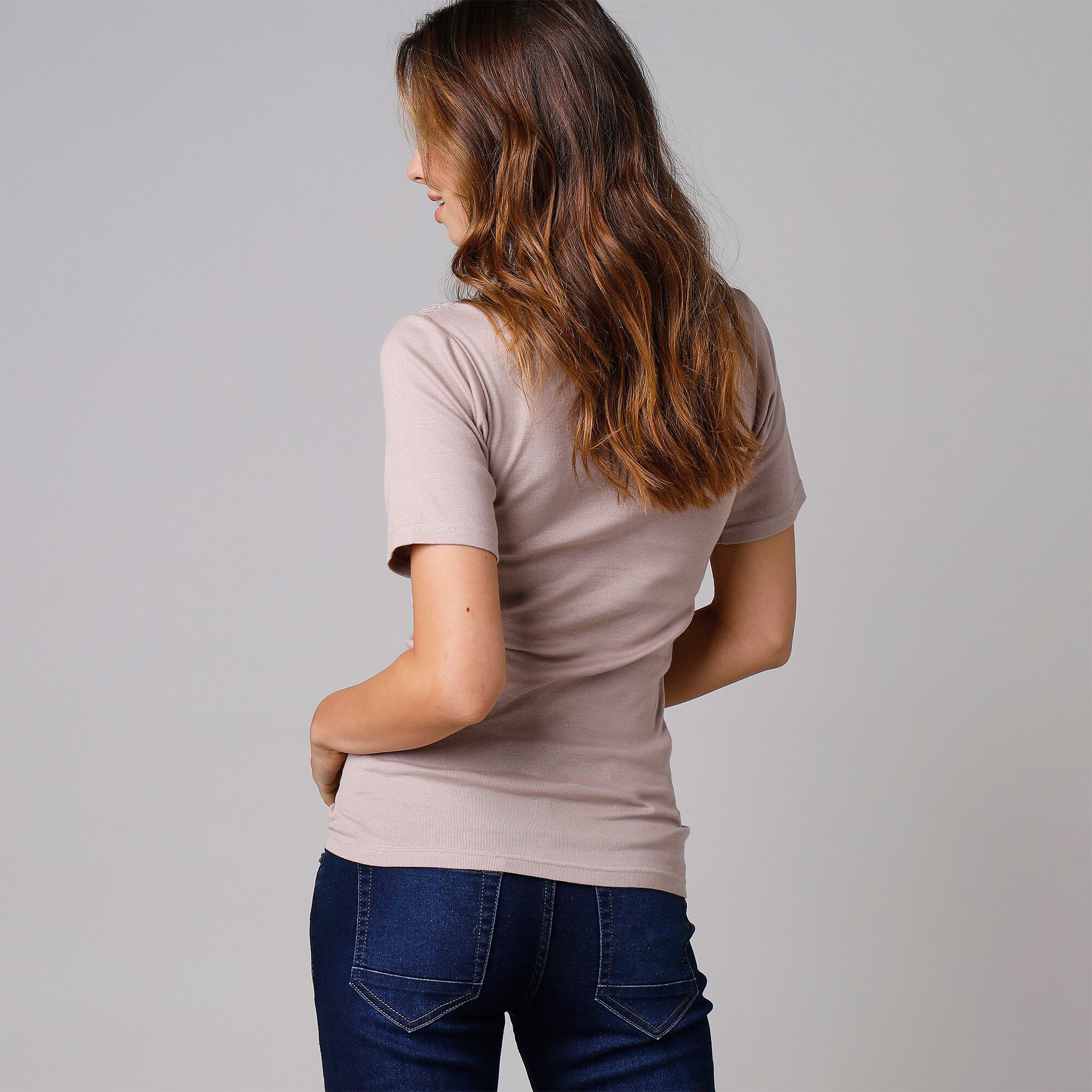 T-shirt coton et dentelle