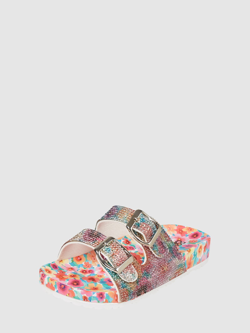 Sandalen mit Strasssteinen in rosa