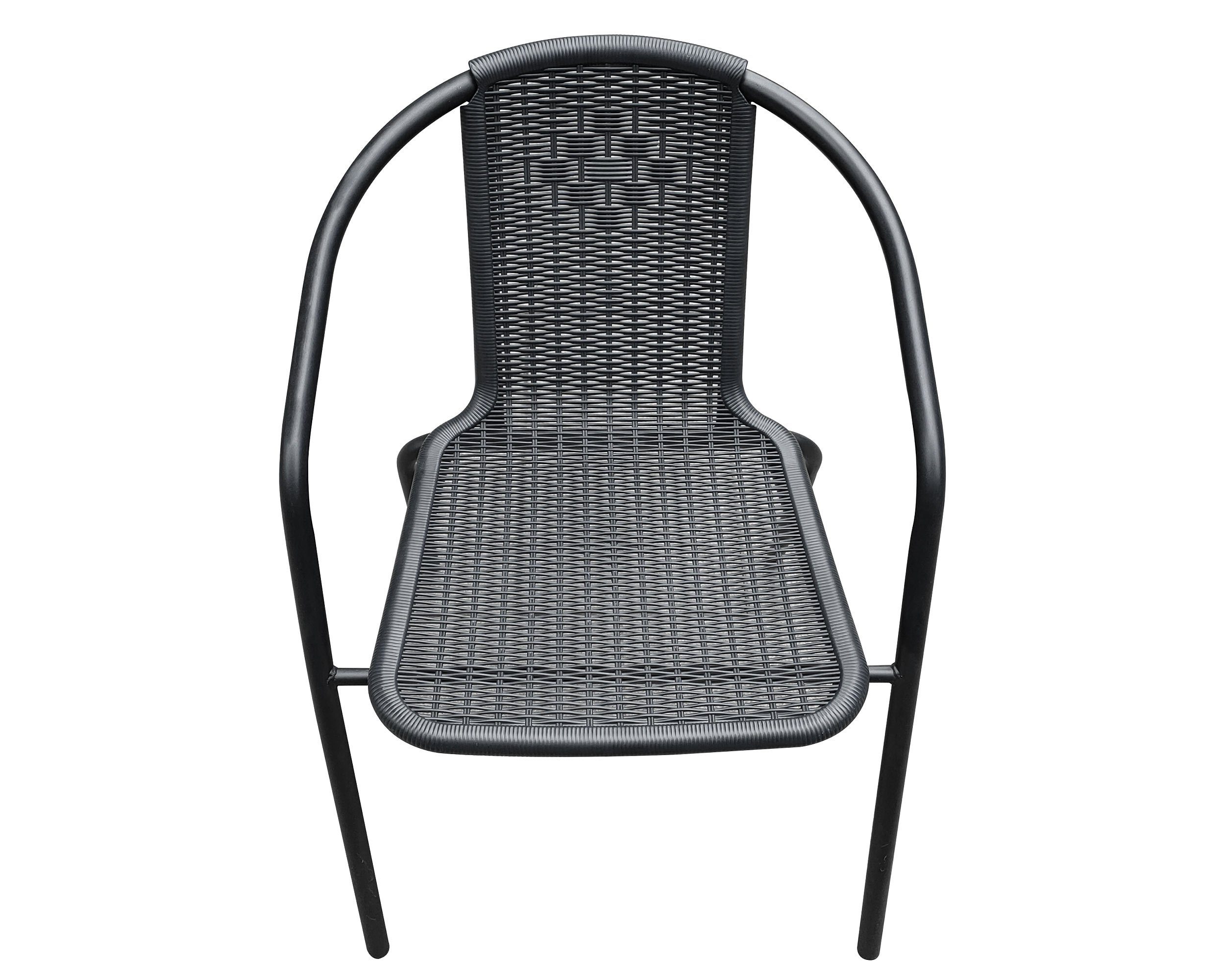 LC Garden Stapelstuhl LC Garden Garvista 8er Set Stapelstuhl 56x62x72cm schwarz Gartenstuhl Terassenstuhl