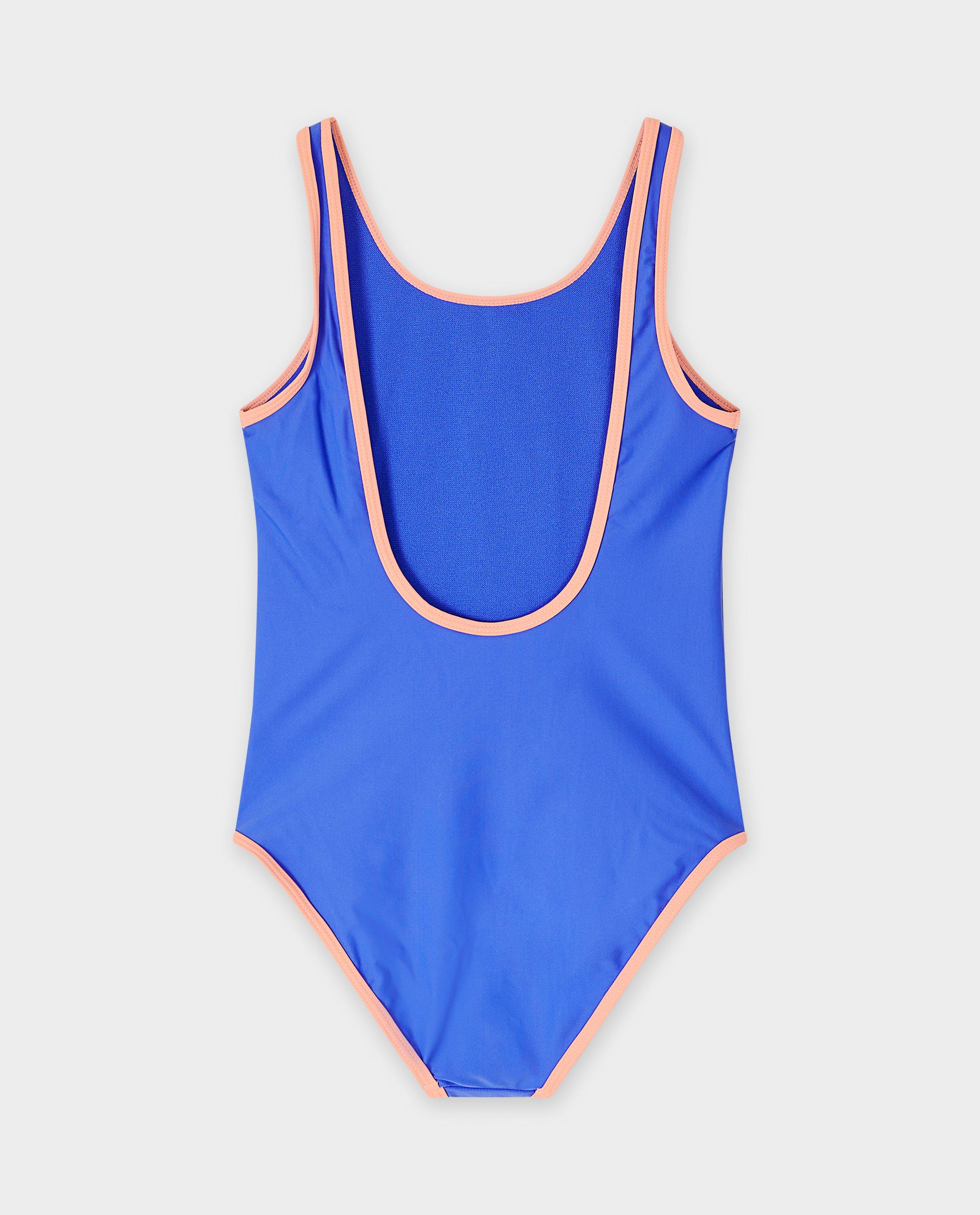 Costum de baie Fish & Chips cu inscripție, 134-170 albastru