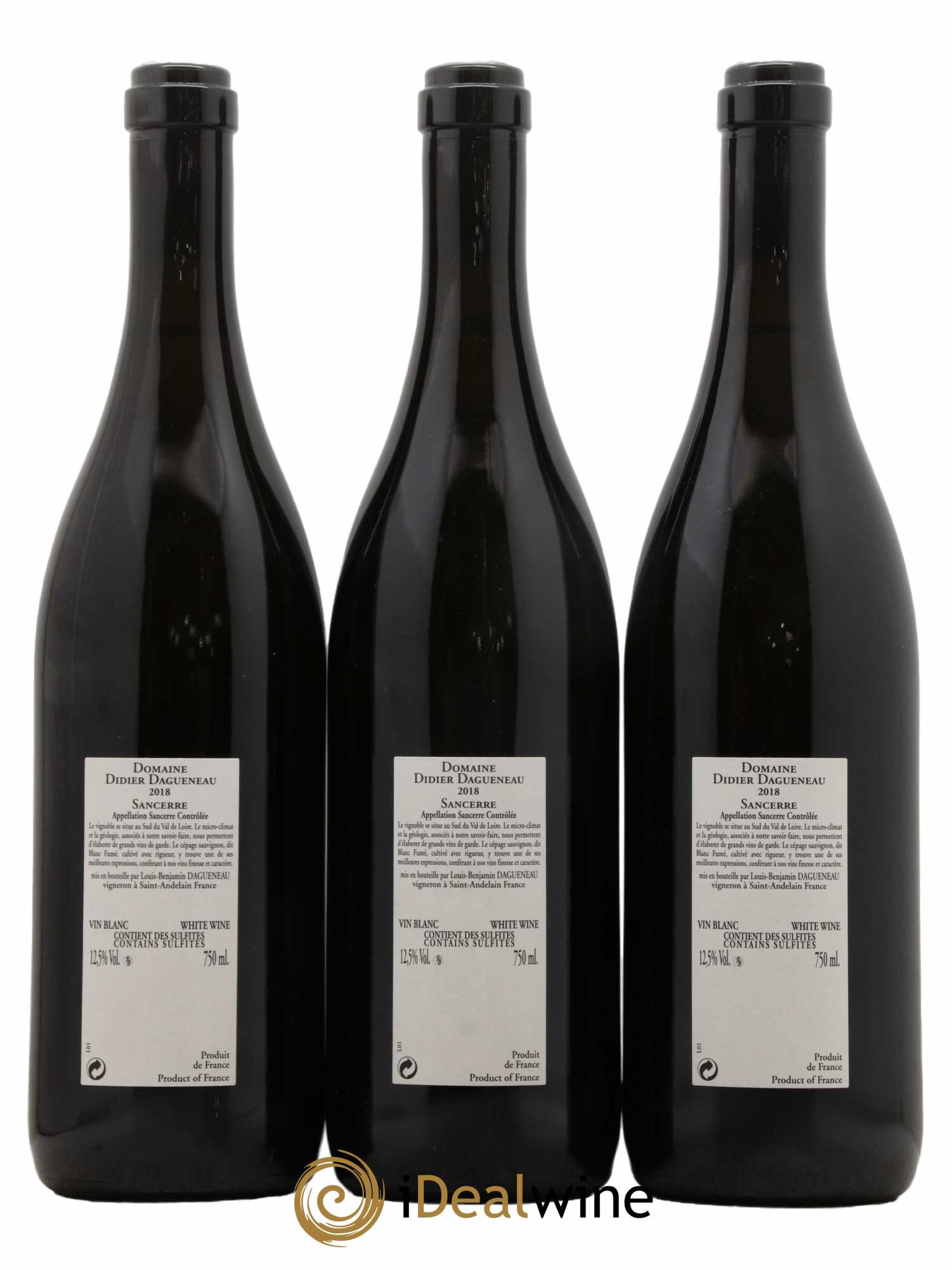 Sancerre En Chailloux Dagueneau  2018 - Lot de 3 Bouteilles