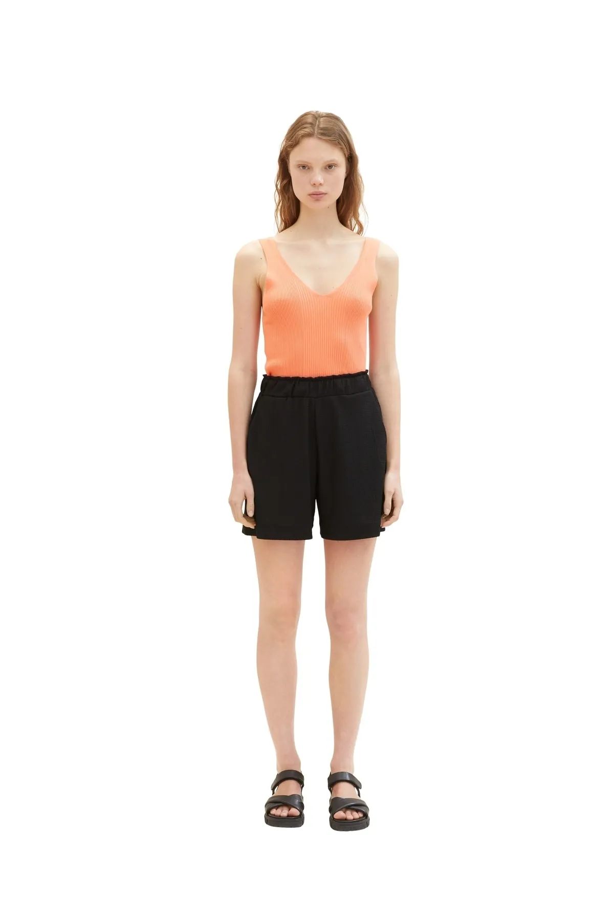 Tom Tailor  Shorts - Schwarz - Mittlerer Bund