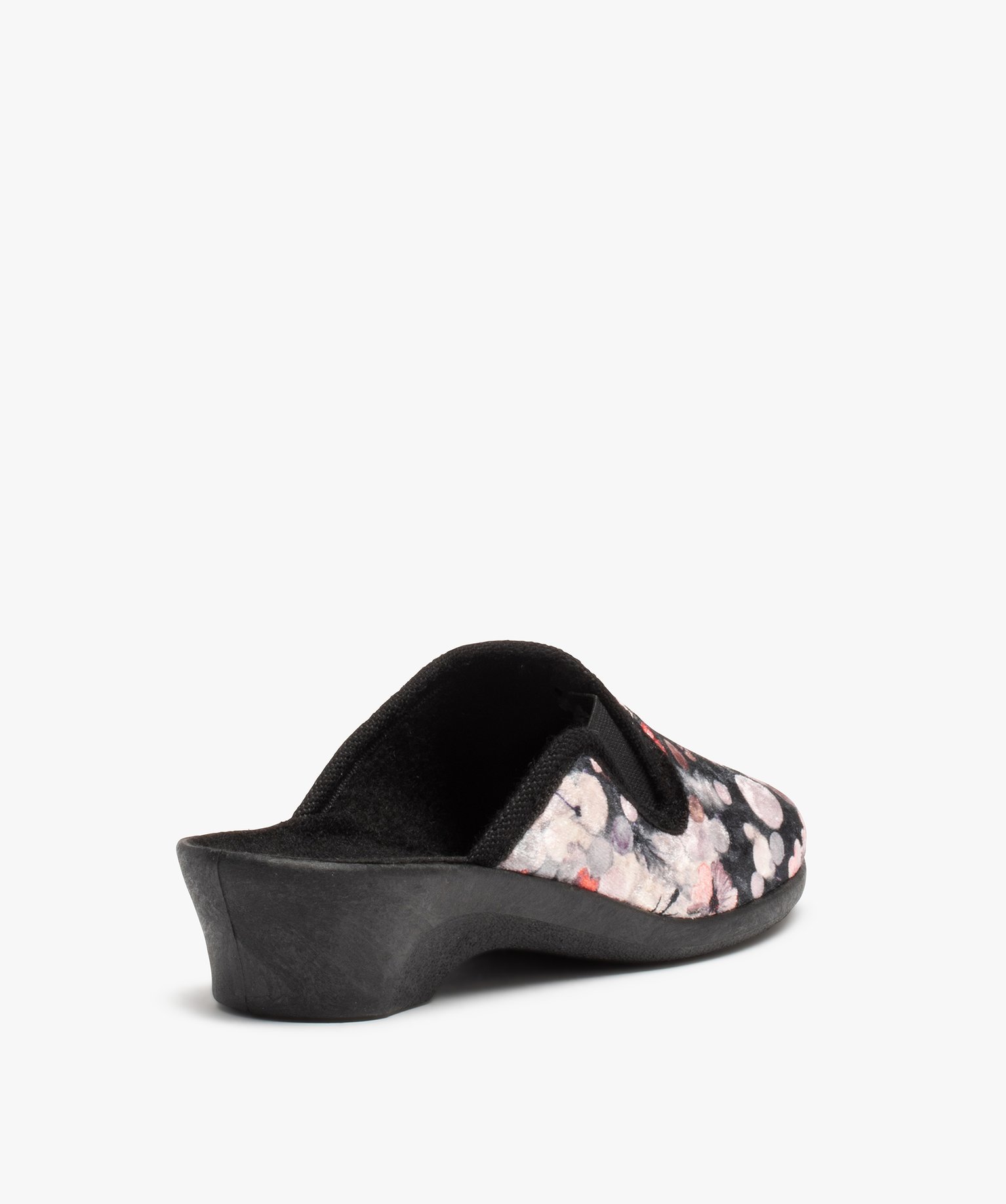 Chaussons femme mules confort en velours satiné gris | GEMO