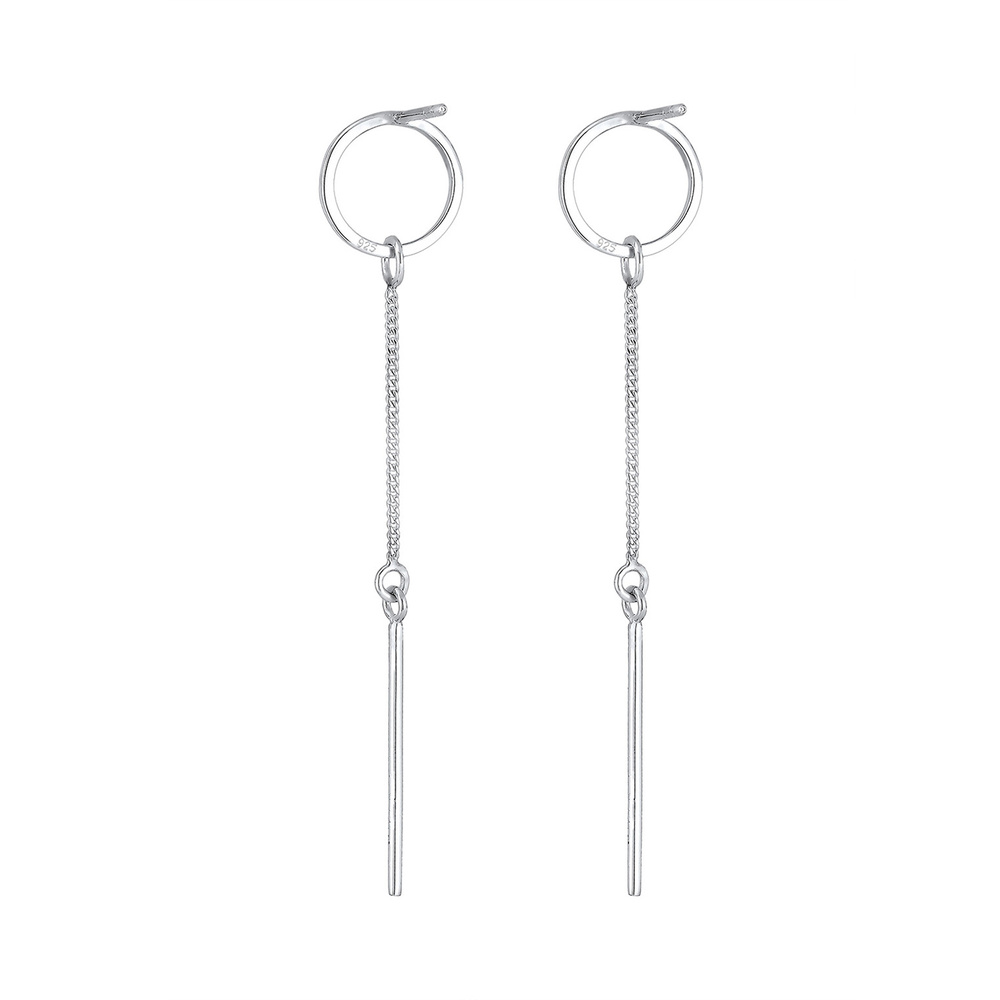 Elli Elli Boucles d'Oreilles Kreis Stab Geo Minimal 925 Sterling Silber Boucles d'oreilles