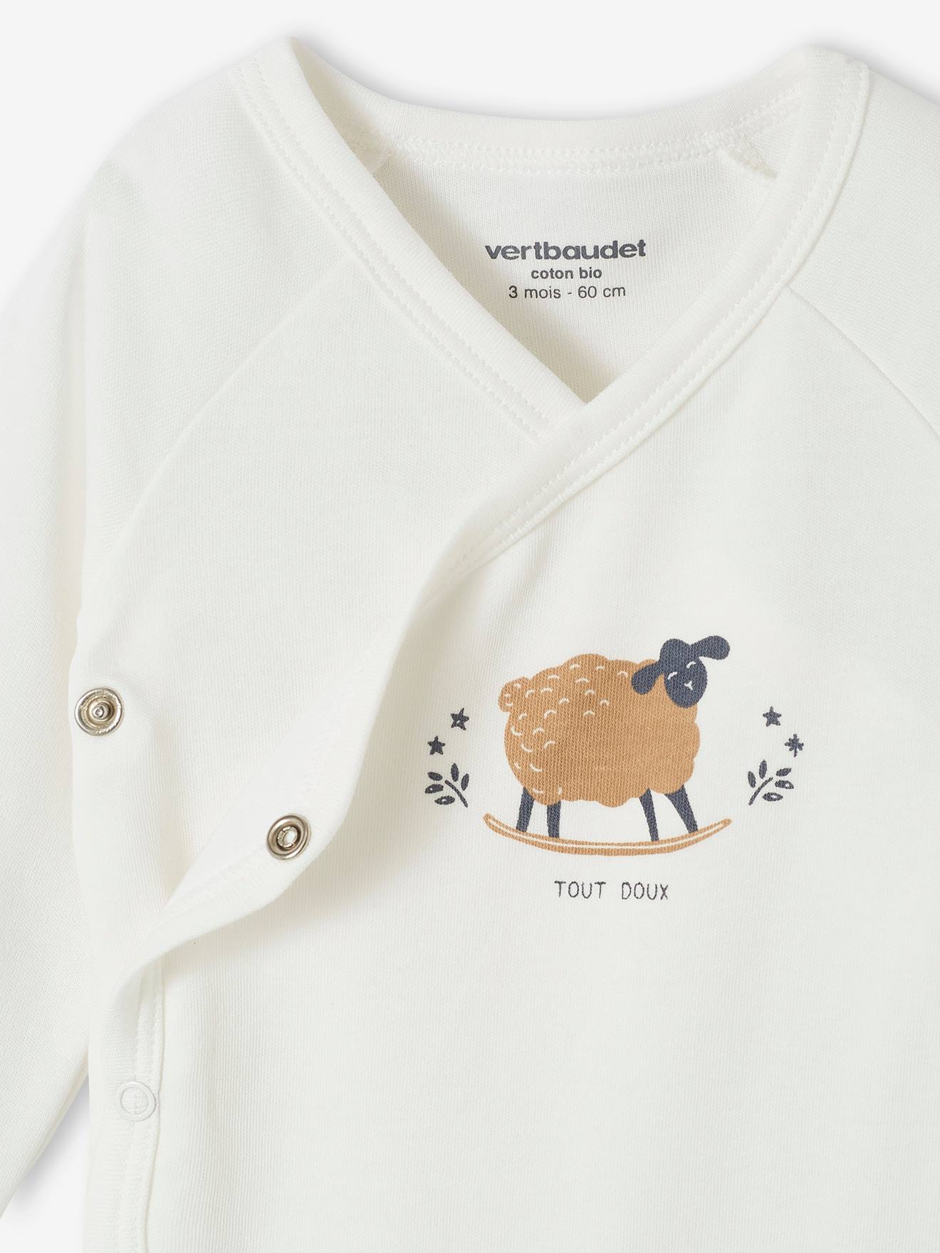 Vertbaudet 5er-Pack Baby Wickelbodys aus Bio-Baumwolle Oeko-Tex - pack karamell schäfchen