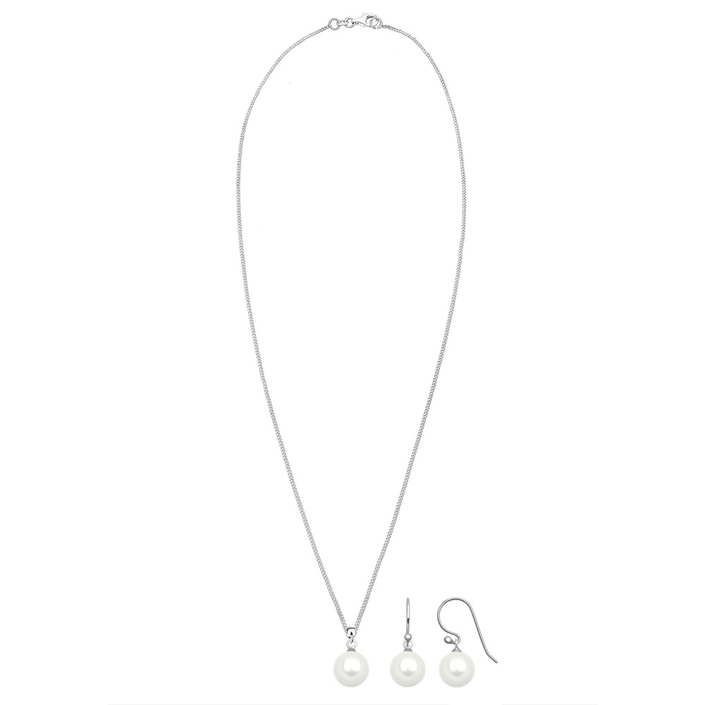 Elli Elli Ensemble de Bijoux Femmes Set Élégant Pendentif d'oreilles Basique avec Perl Bijoux