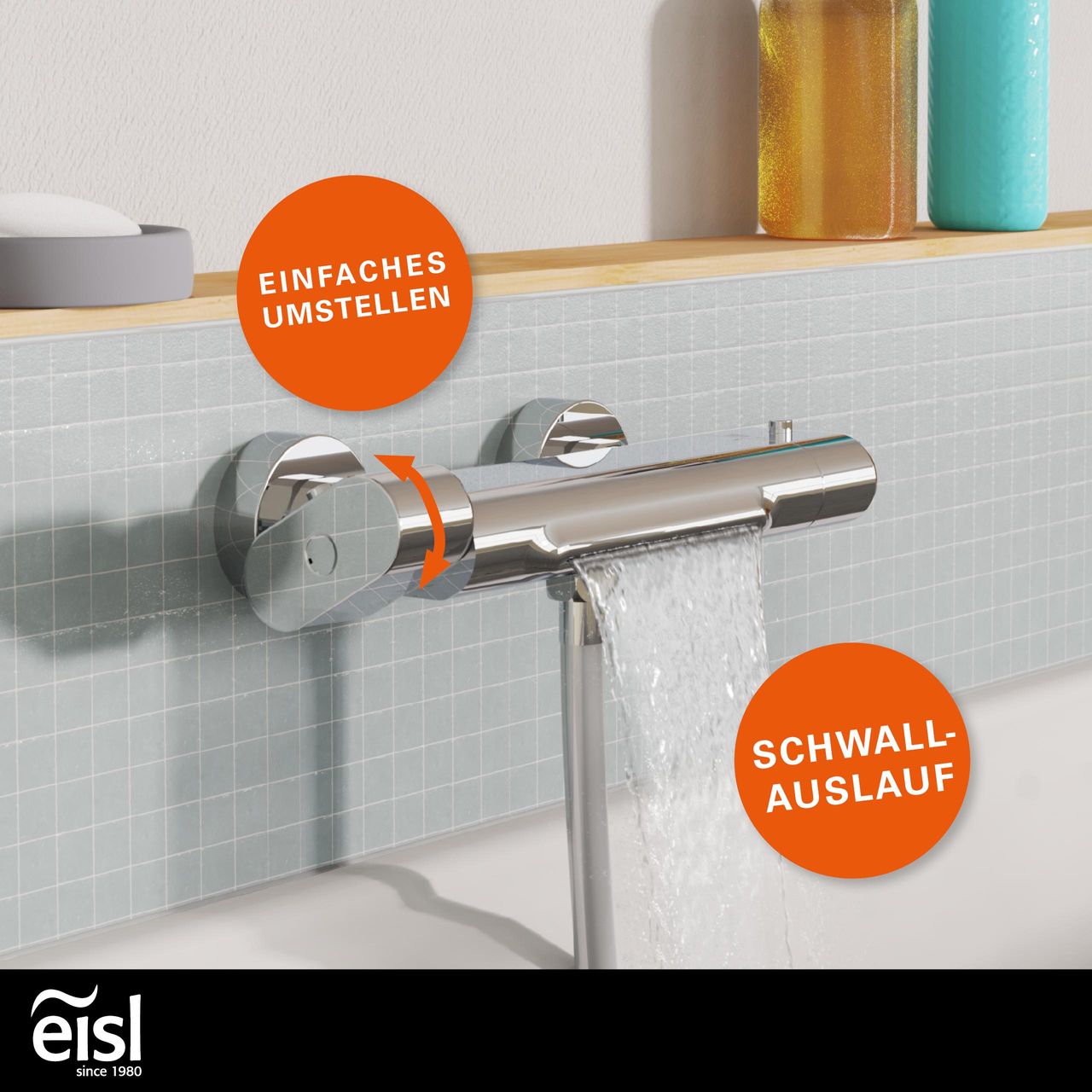 Eisl CARNEO Badewannenarmatur mit Wasserfall