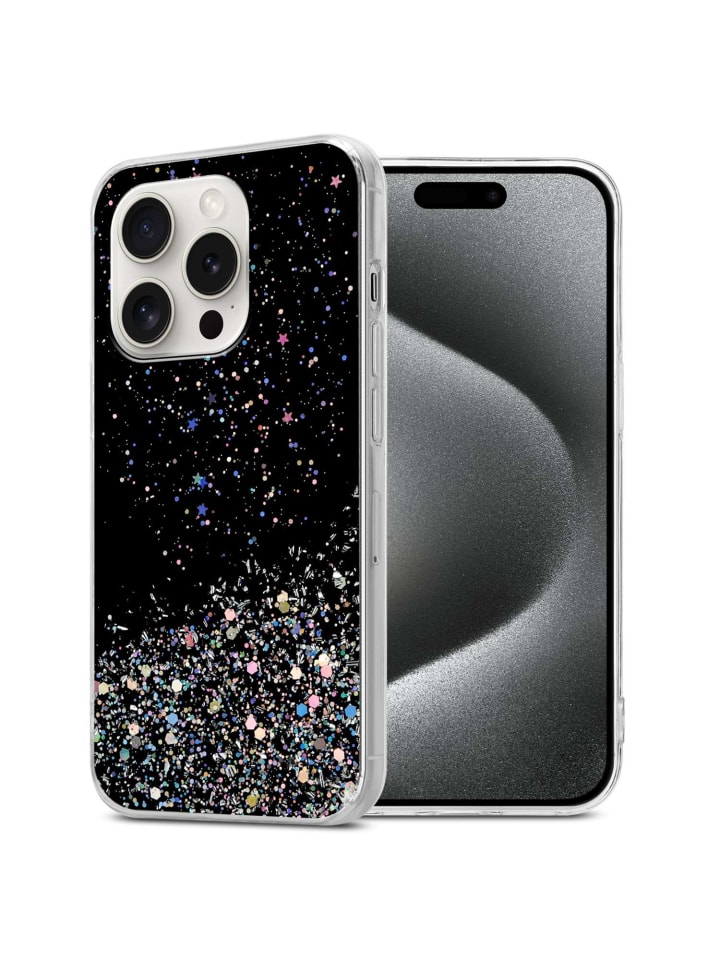 cadorabo Hülle für Apple iPhone 15 PRO Glitter in Schwarz mit Glitter günstig kaufen onesize