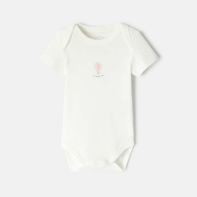 Lot de 3 bodies manches courtes en coton bio rose mixte Absorba