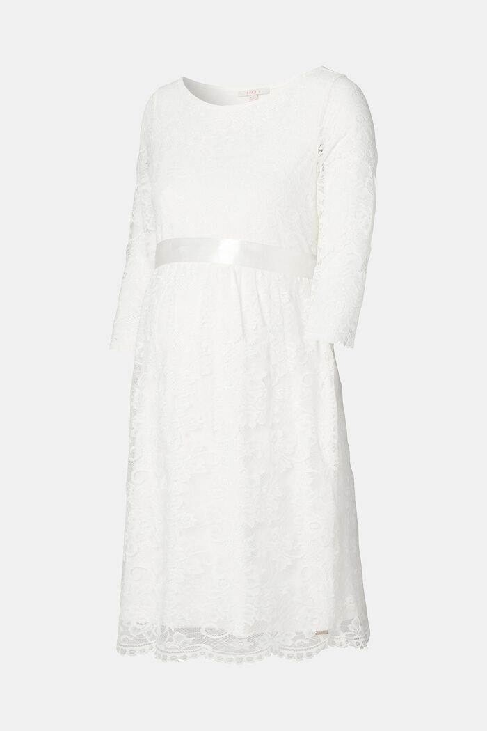 Florales Spitzenkleid mit Bindegürtel