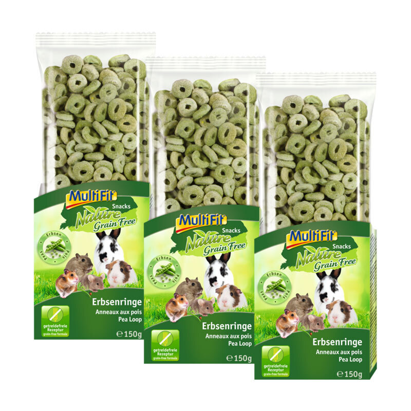 MultiFit Snacks MultiFit Grain Free Erbsenringe 3x150g