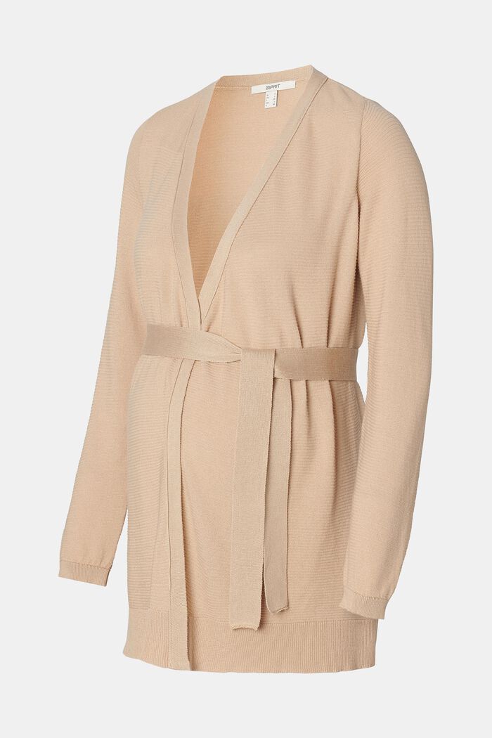 Cardigan aus Strukturstrick mit Bindegürtel