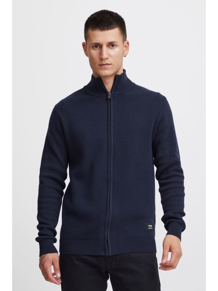 !SOLID Strickjacke SDKayne 21301053-ME  Coole Strickjacke mit Logo-Patch in Blau günstig kaufen
